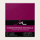 Custom Black and Wine Home Building Construction Kaart (Buitenkant ongevouwen)