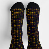 Custom Black and Yellow Orange Checkered Pattern Sokken (Top)