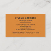Custom Black Bright Oranje Accounting Professional Visitekaartje (Achterkant)