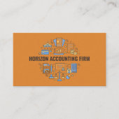Custom Black Bright Oranje Accounting Professional Visitekaartje (Voorkant)