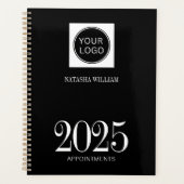 Custom Black Business Logo 2025 Planner (Voorkant)