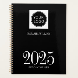 Custom Black Business Logo 2025 Planner