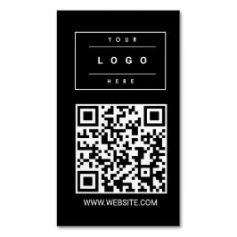 Custom Black Business Logo and Website Magnet Card Magnetisch Visitekaartje