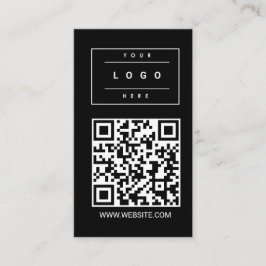 Custom Black Business Logo and Website QR Code Visitekaartje