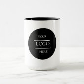 Custom Black Business Logo Branded Coffee Mok (Midden)