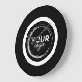 Custom Black Business Logo Branded Company Grote Klok (Hoek)