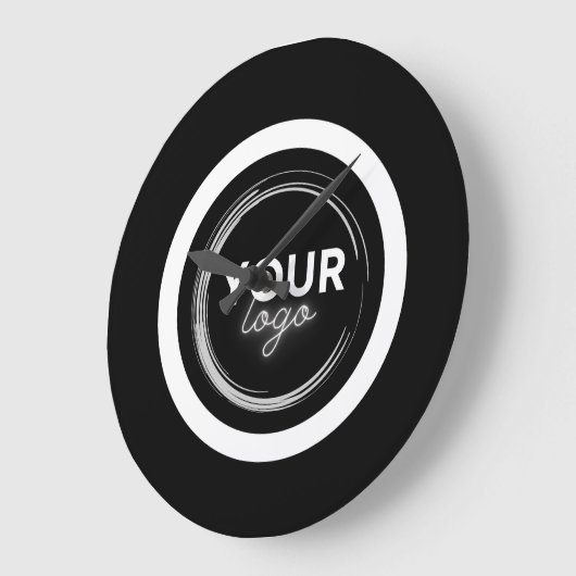 Custom Black Business Logo Branded Company Grote Klok (Hoek)