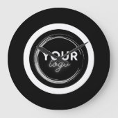 Custom Black Business Logo Branded Company Grote Klok (Voorkant)