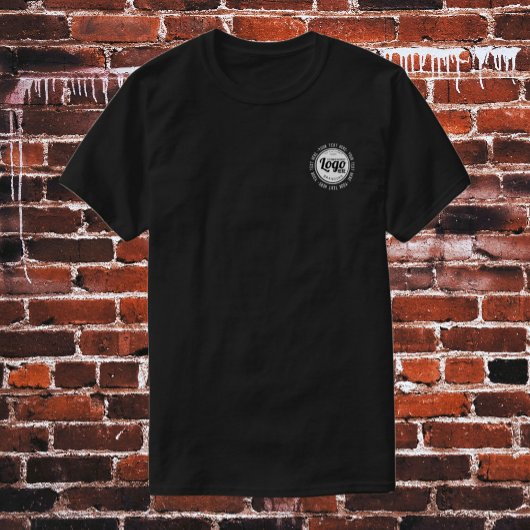 Custom Black Business Logo Medewerker Uniform Swag T-shirt