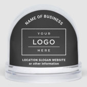 Custom Black Business Name and Logo Sneeuwbol (Voorkant)