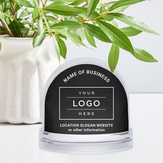 Custom Black Business Name and Logo Sneeuwbol