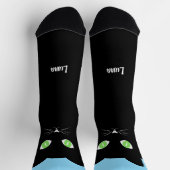Custom Black Cat Photo Socks with Name - Cat Lover Sokken (Top)