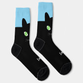 Custom Black Cat Photo Socks with Name - Cat Lover Sokken (Rechts)