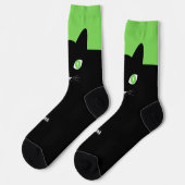 Custom Black Cat Photo Socks with Name - Cat Lover Sokken (Links)