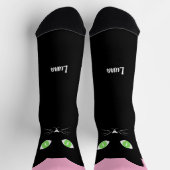 Custom Black Cat Photo Socks with Name - Cat Lover Sokken (Top)