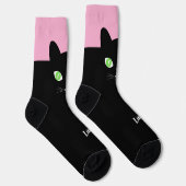 Custom Black Cat Photo Socks with Name - Cat Lover Sokken (Rechts)