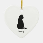 Custom Black Cat Silhouette Christmas Art Keramisch Ornament (Voorkant)