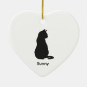 Custom Black Cat Silhouette Christmas Art Keramisch Ornament (Achterkant)