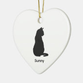 Custom Black Cat Silhouette Christmas Art Keramisch Ornament (Links)