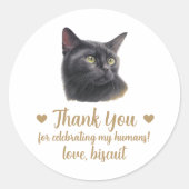 Custom Black Cat Wedding Favoriet Stickers (Voorkant)