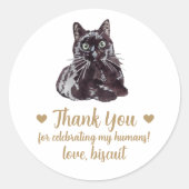 Custom Black Cat Wedding Favoriet Stickers (Voorkant)