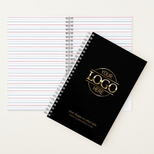 Custom Black Company Business Logo Promotional Notitieboek (Binnen)