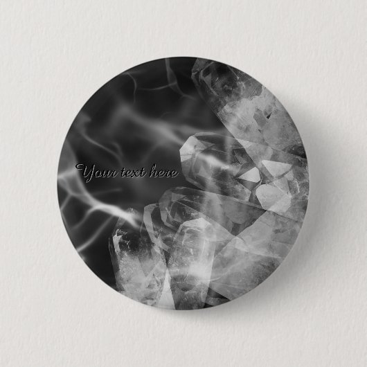 Custom black crystal badge  ronde button 5,7 cm (Voorkant)