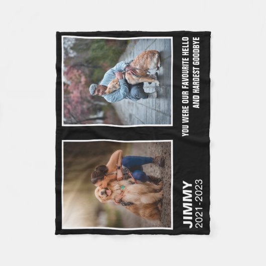 Custom Black Dog Memorial 2 fotocollage Fleece Deken (Voorkant)