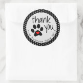 Custom Black Dog Paw Print Dank u Stickers (Tas)