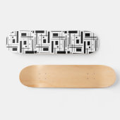 Custom Black Geometric Shapes Skateboard (Horizontaal)