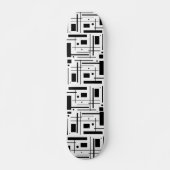 Custom Black Geometric Shapes Skateboard (Voorkant)