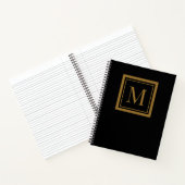 Custom Black & Gold Framed Monogram Notitieboek (Binnen)