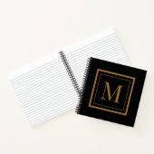 Custom Black & Gold Framed Monogram Notitieboek (Binnen)