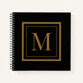Custom Black & Gold Framed Monogram Notitieboek (Voorkant)