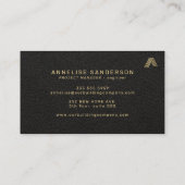 Custom black gold logo building construction visitekaartje (Achterkant)