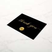 Custom Black Gold logo Business Bedankt Folie Feestdagen Briefkaart (Gedraaid)
