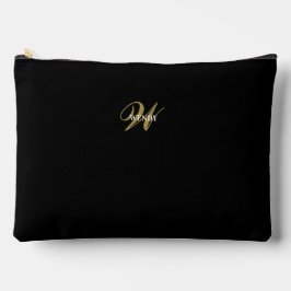 Custom Black Gold Monogram Minimalist Makeup  Etui