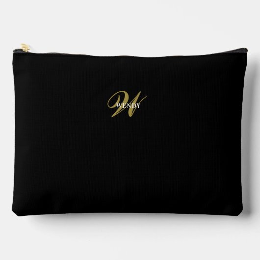 Custom Black Gold Monogram Minimalist Makeup  Etui (Voorkant)