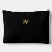 Custom Black Gold Monogram Minimalist Makeup  Etui (Achterkant)