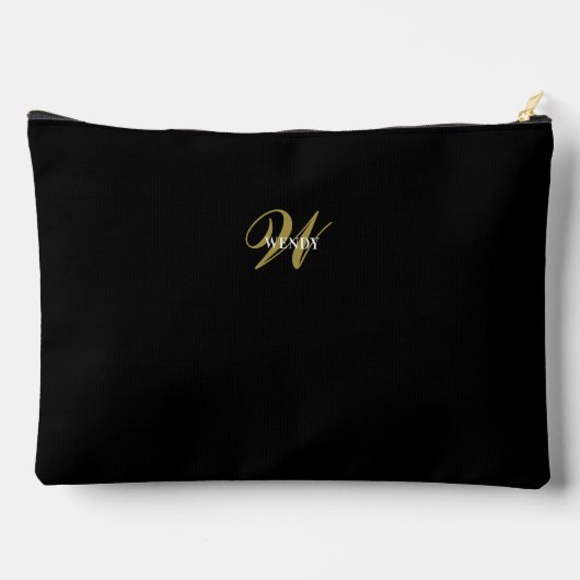 Custom Black Gold Monogram Minimalist Makeup  Etui (Achterkant)