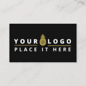 Custom Black Gold QR Company Logo Google Review Visitekaartje (Achterkant)