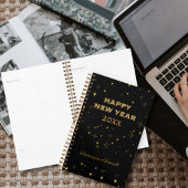 Custom Black & Gold Stars Gelukkig Nieuwjaar Planner