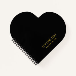 Custom Black Heart Shaped Notebook with Text Notitieboek