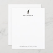 Custom Black Jacobin kolibrie briefpapier (Voorkant / Achterkant)