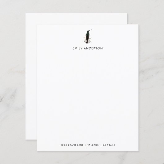 Custom Black Jacobin kolibrie briefpapier (Voorkant / Achterkant)