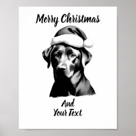 Custom Black Lab Christmas Poster Instant Download