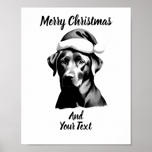 Custom Black Lab Christmas Poster Instant Download (Voorkant)