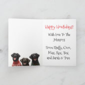 Custom Black Lab Christmas Ugly Sweater Holiday Kaart (Binnen)
