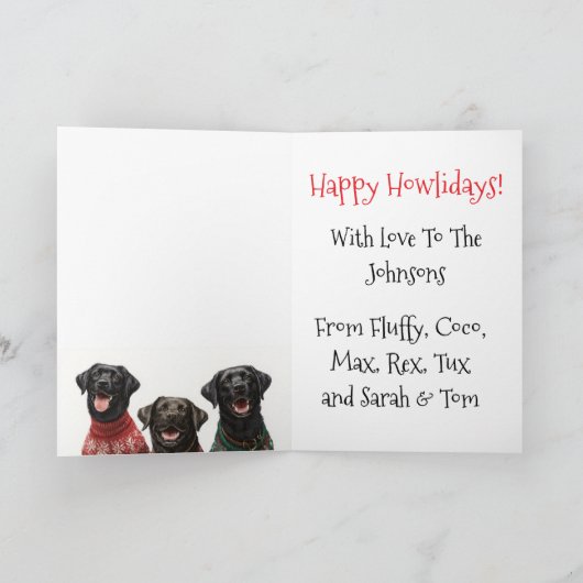 Custom Black Lab Christmas Ugly Sweater Holiday Kaart (Binnen)