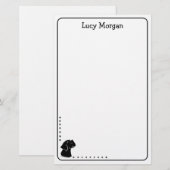 Custom Black Lab Cute Dog Art Stationery Briefpapier (Voorkant / Achterkant)